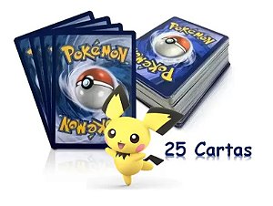 Kit com 25 Cartas Avulsas Pokemon