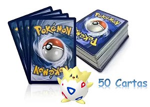 Kit com 50 Cartas Avulsas Pokemon