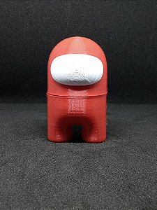 Among Us (Impostor) Vermelho-Branco - Boneco Colecionável 3D V2