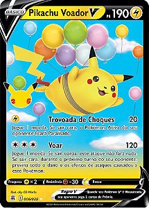 Original - Carta Pokemon gigante coleção rara - Pikachu-V em