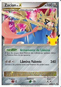 Carta Pokemon Zacian V Português 016/025 Card Original Copag - Celebrações  - Pronta Entrega - Escorrega o Preço