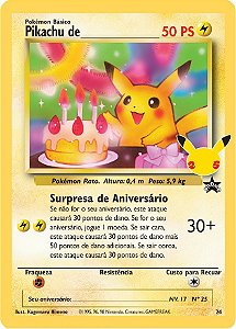 Pikachu de ______ / Pikachu Aniversariante (#08/25) [24/53] - Carta Avulsa Pokemon