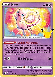 Mew Dourado Foil Celebrações Pokémon Carta Português 25/25 em