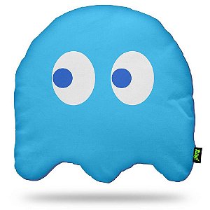 Almofada em Fibra Ghost (Blue) Dupla Face - Fantasma do Game Pac Man