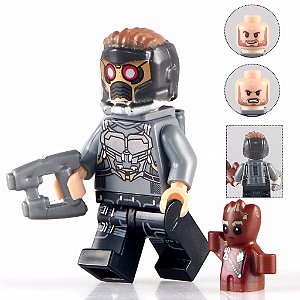 Peter Quill (Star Lord) e Baby Groot (Guardiões da Galáxia V.02) - Minifigura De Montar Marvel