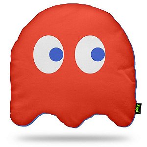 Almofada em Fibra Ghost (Red) Dupla Face - Fantasma Pac Man
