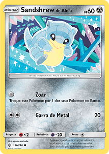 Sandshrew de Alola / Alolan Sandshrew (137/236) - Carta Avulsa Pokemon