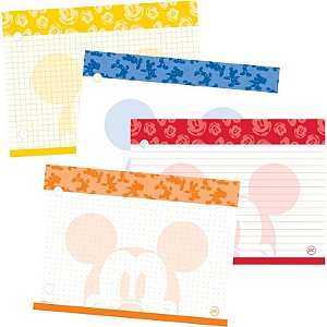 Mini Bloco para Fichário Decorado Mickey Horizontal 80 fls - Flash Cards (15x11cm)