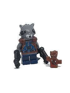 Rocket Racconn e Baby Groot (Guardiões da Galaxia Vol2) M2 - Minifigura de Montar Marvel