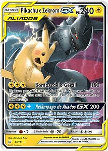 Pikachu e Zekrom-GX (33/181) - Carta Avulsa Pokemon