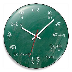 Relogio de Parede Geek Blackboard / Operações Matemática - 30 cm