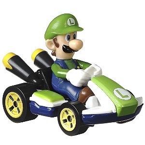 Luigi Standard Kart / Mario Kart - Carro Colecionável Hot Wheels (6cm)