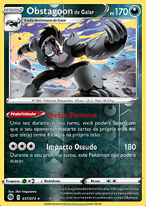 Obstagoon de Galar / Galarian Obstagoon (037/073) REV FOIL - Carta Avulsa Pokemon