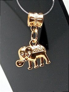 Berloque Pingente Elefante Dourado