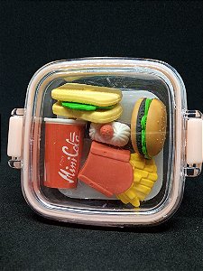 Kit com Borrachas Fofas - Comidas Fast Food