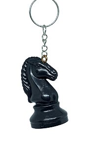 Chaveiro 3D Peça de Xadrez - Cavalo Preto 5,5 cm