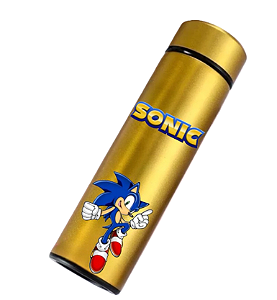 Garrafa Térmica com visor led - Sonic Dourada 500ml