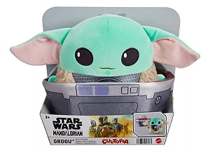 Grogu no Carrinho Pelúcia Colecionável The Mandalorian - 22 cm Star Wars