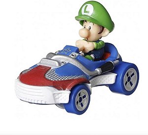 Baby Luigi (Super Mario Bros) / Mario Kart - Carro Colecionável Hot Wheels  (6cm)