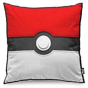 Almofada Poke Bola (Pokeball) Quadrada - 40x40cm