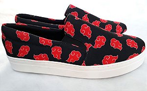 Tênis Slip On Akatsuki Naruto Nuvem Preto 33 ao 43.