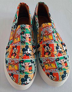 Tênis Slip On Mickey Mouse Coloridos Unissex Tam. 33 ao 43.