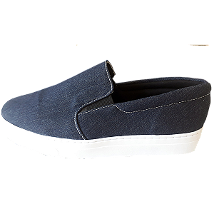 Tênis Slip On Jeans Azul Tênis Casual Confortável Unissex Sapatos Tam. 33 ao 43.