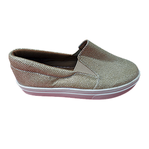 Tênis Slip On Dourado Brilho Sapato Feminino Glitter 33 ao 43.