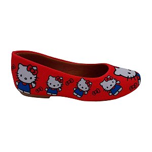 Sapatilha Hello Kitty Vermelha Sapato Feminino Confortável Tamanho 23 ao 42.