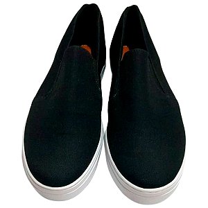 Tênis Slip On Tecido Preto a Pronta Entrega.