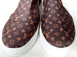 Tênis Slip On Louis Vitton Marrom a Pronta Entrega.