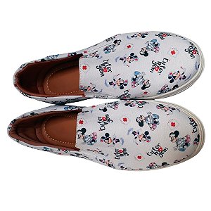Tênis Slip On Minnie Enfermeira F. Branco a Pronta Entrega.