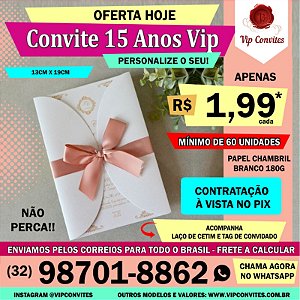Convite 15 anos corte e laço borboleta