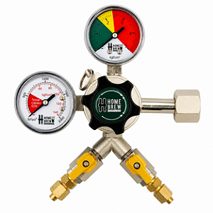 Regulador de Pressão CO₂ HBS 2 Vias para Chope – Alumínio