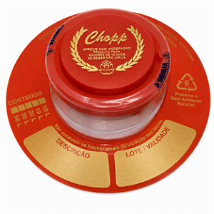 Lacre K3P para Barril de Chopp Vermelho / Dourado