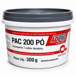 Sanitizante PAC 200 ADPRO Ácido Peracético em Pó 300g
