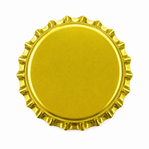 Tampinha Pry-Off Dourada 26 mm – Pacote com 100 Unidades