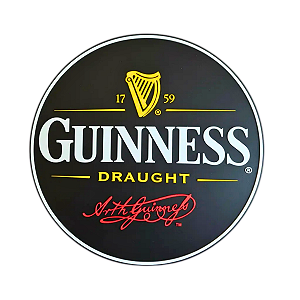 PPlaca Decorativa Guinness Draught 3D em PLA Premium | Decoração para Bar, Pub e Área Gourmet