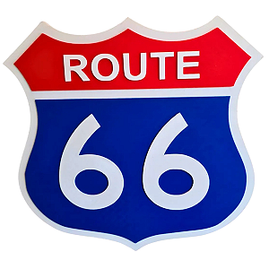 Placa Decorativa Route 66 3D em PLA Premium | Decoração para Garagem, Bar, Oficina e Área Gourmet