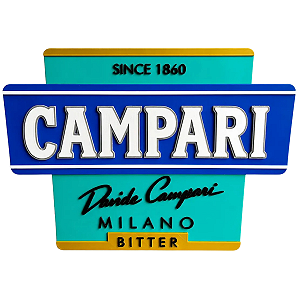 Placa Decorativa Campari 3D em PLA Premium | Decoração para Bar, Pub, Adega e Área Gourmet