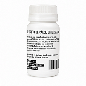 Cloreto de Cálcio Dihidratado Alimentício 100g – Sal Cervejeiro