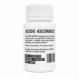 Ácido Ascórbico FCC 100g Vitamina C – Antioxidante para Cerveja