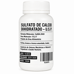 Sulfato de Cálcio Dihidratado 100g Gypsum – Sal Cervejeiro