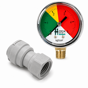 Kit Manômetro para Válvula Extratora + Conexão Rápida DMfit 3/8" x NPT 1/4"