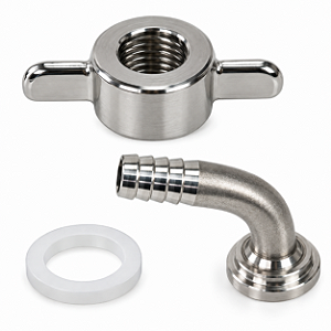Conjunto Porca Borboleta + Pino Curvo 3/8" em Aço Inox