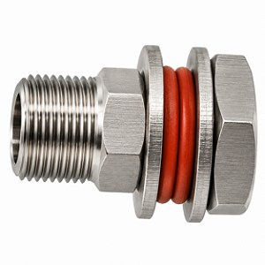 União Bulkhead Aço Inox 304 Rosca Macho 1/2" BSP