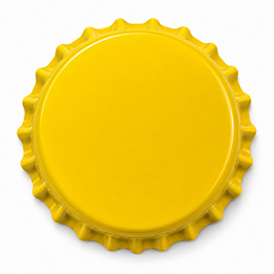 Tampinha Pry-Off Amarela 26 mm – Pacote com 100 Unidades