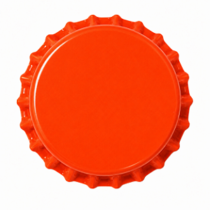 Tampinha Pry-Off Laranja 26 mm – Pacote com 100 Unidades