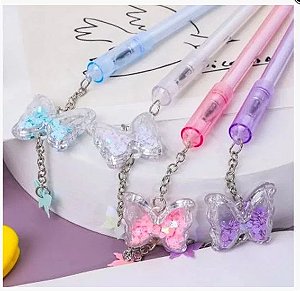 CANETA BORBOLETA PINGENTE