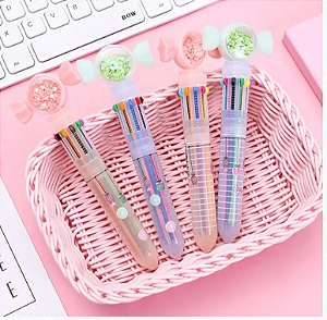 CANETA 10 CORES BOMBOM